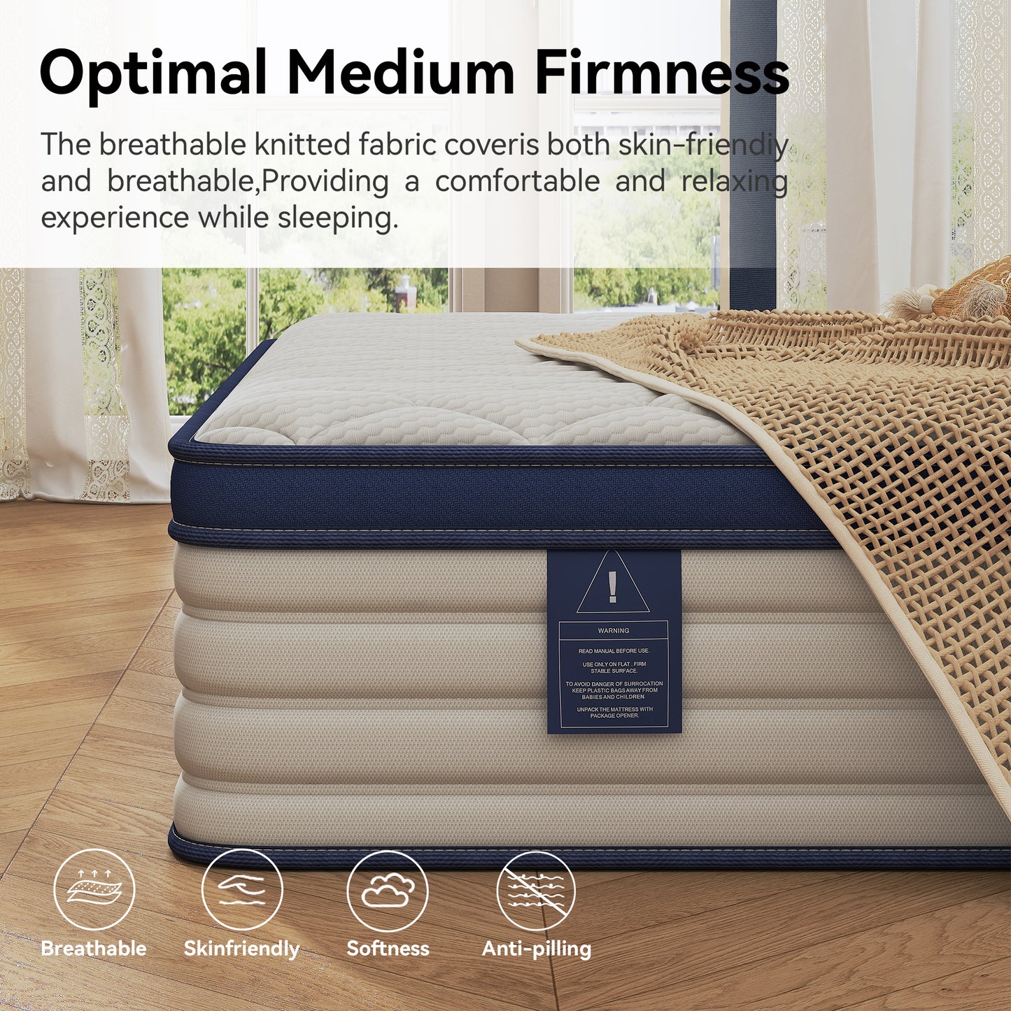 12 inch Queen Mattress, Gel Memory Foam Hybrid Mattress in a Box, Individual Pocket Spring Mattress, Medium Firm, CertiPUR-US Certified, Sleep Support & Pressure Relief, White