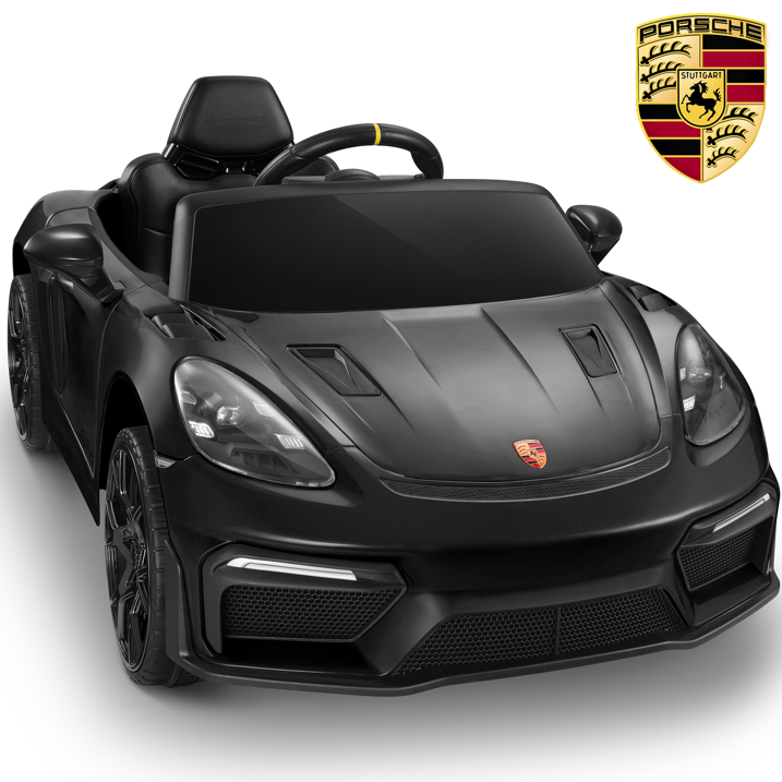 12V Kids Ride on Toys with Remote Control, Porsche Sports Ride on cars W/4 Wheels Suspension, Bluetooth, Music Player, LED Lights, Trailer Wheels, Soft Start,12V Electric Car for Girls Boys, Pink