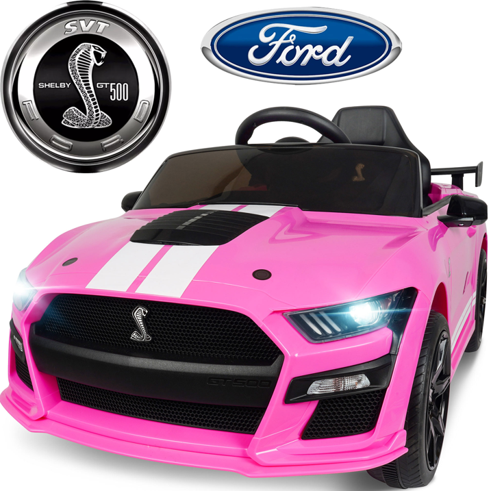 12V Powered Ride on Car for Kids, Ford Ride on Toys With Remote Control Bluetooth, MP3 Player, Radio, Lights, 4 Wheels Suspension Electric Car Toys for Boys Girls Gifts, White