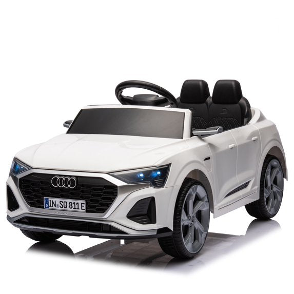 12V Ride On Car for Kids, Audi SQ8 Electric Car Toy with Remote Control, Dual Drive, LED Lights, Music, USB, 3 Speeds, Slow Start, Suspension, Pink Ride On Car for Toddlers Ages 3–6