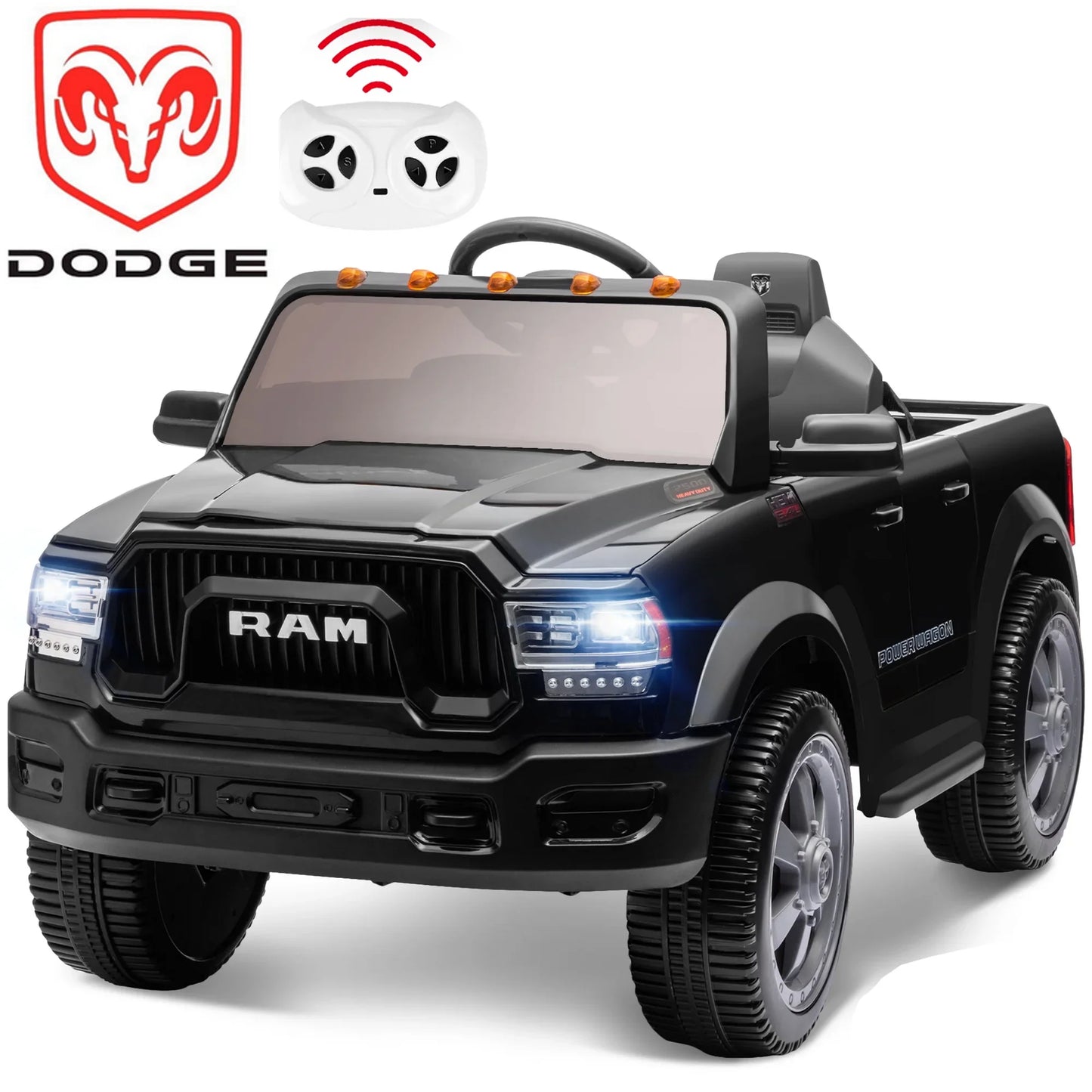 Ram Ride on Car Toys, 12V RAM 2500 Powered Ride on Toy Truck with Remote Control, Electric Car for Kids Girls 3-5 w/ Bluetooth, Rear Storage Trunk, Safety Belt, Rear Wheel Suspension, Pink
