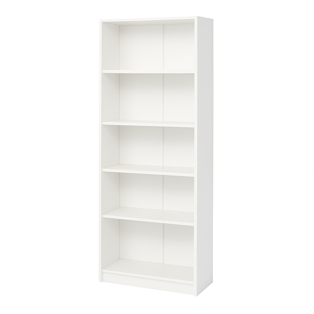 SESSLIFE 5 Tier Bookshelf Storage Cabinet, Tall Open Shelves with Anti Tip Safety Design, for Living Room, Home Office, Bedroom or Hallway, White