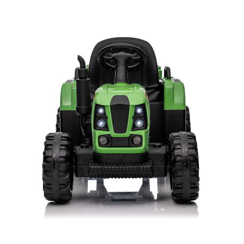 24V Kids Electric Tractor with Trailer with Remote Control, 3-Speed Adjustable Ride-On Toy, Two-point safety belt, MP3, Bluetooth Music & LED Lights for Ages 3+