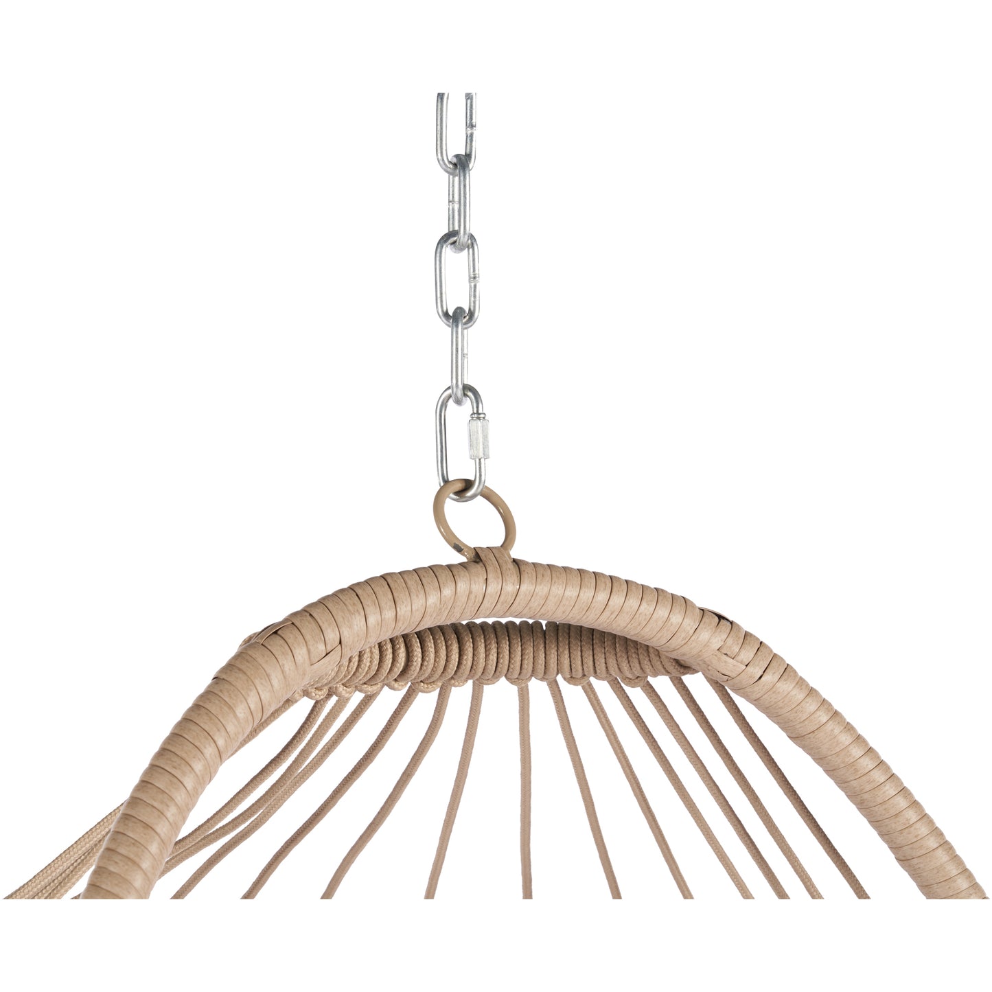 Sesslife Egg Chair Outdoor Indoor with Beige Cushion, Swing Chairs for Outside, Bedroom Patio Porch Garden Rattan Wicker Hanging Egg Chair, Aluminum Frame Basket Chair 280 lbs Capacity