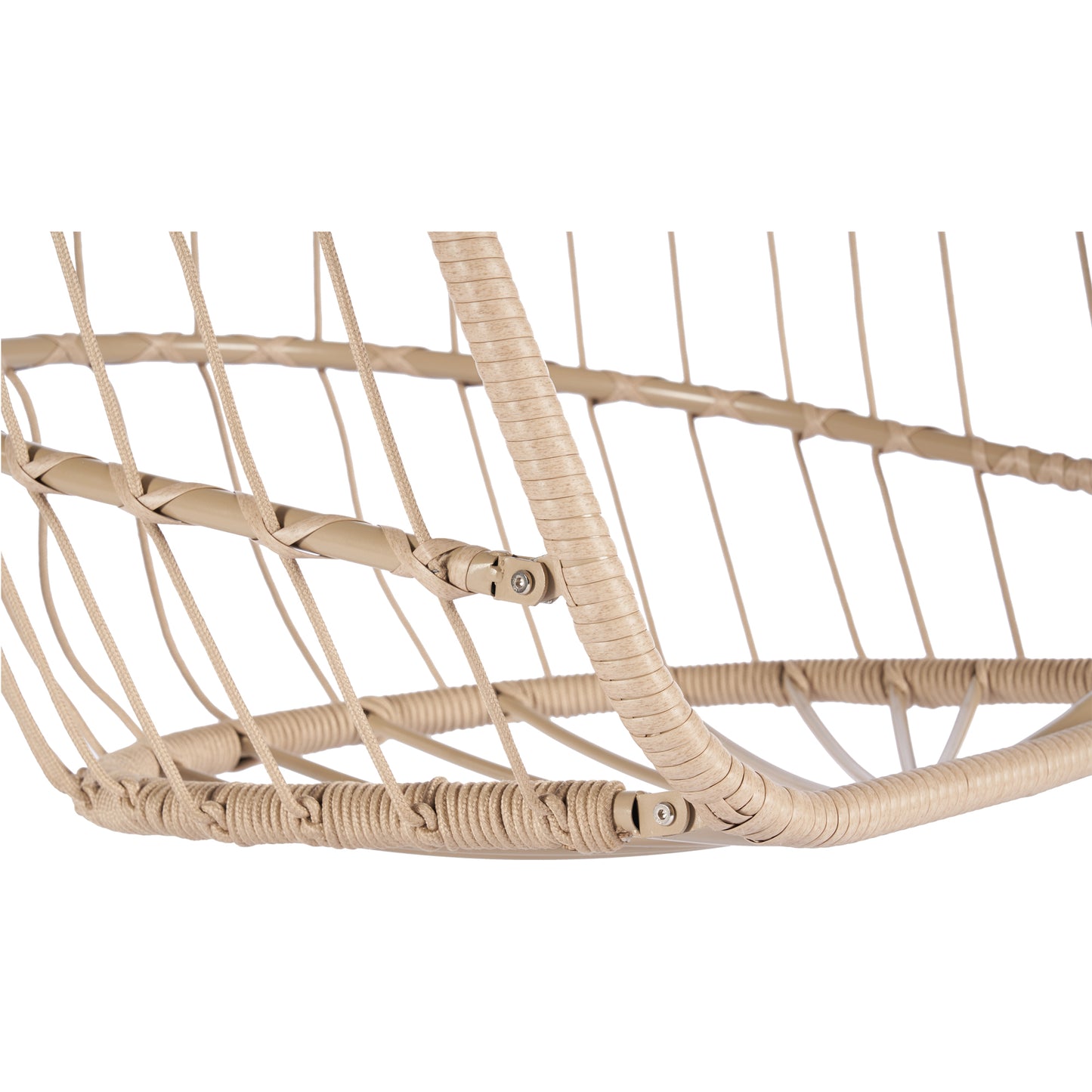 Sesslife Egg Chair Outdoor Indoor with Beige Cushion, Swing Chairs for Outside, Bedroom Patio Porch Garden Rattan Wicker Hanging Egg Chair, Aluminum Frame Basket Chair 280 lbs Capacity