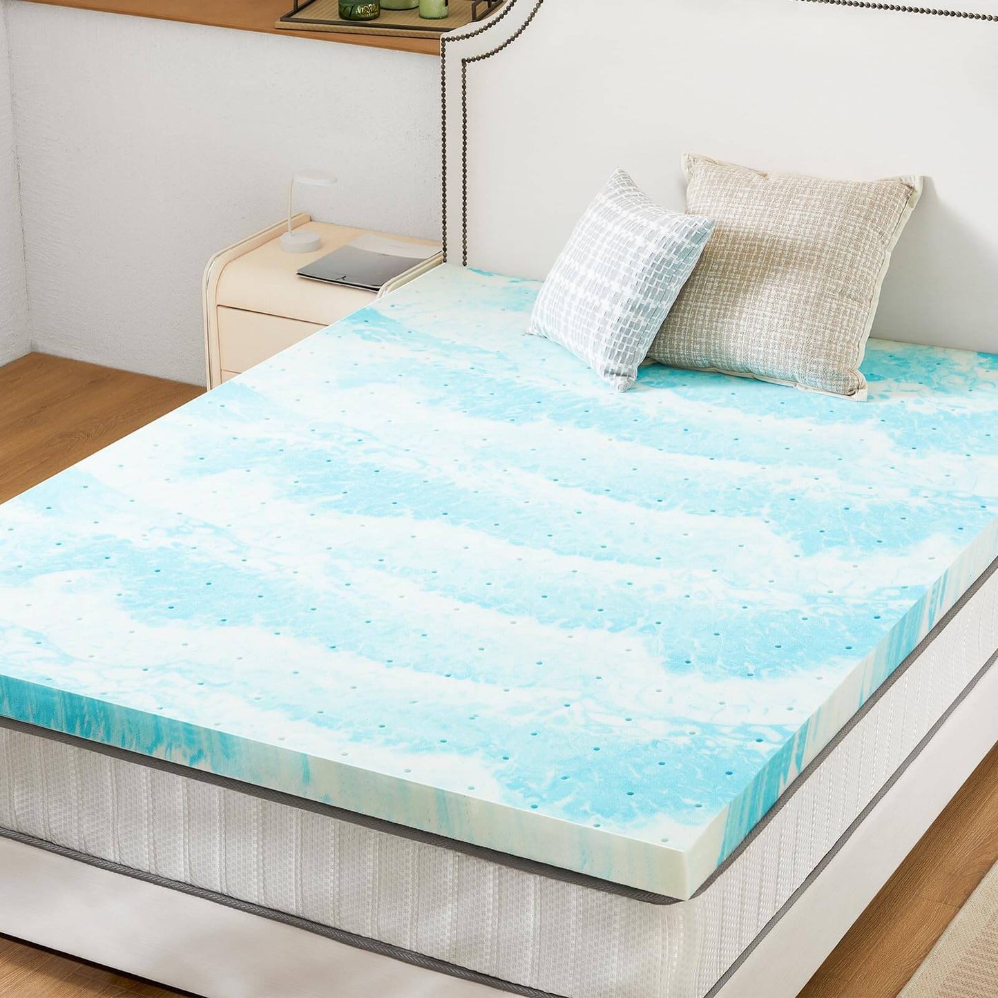 3 Inch Gel Memory Foam Mattress Topper, Twin Size Cooling Mattress Topper, Ventilated Cooling Gel Swirl Infused Bed Topper for Pressure Relief & Back Pain, CertiPUR-US
