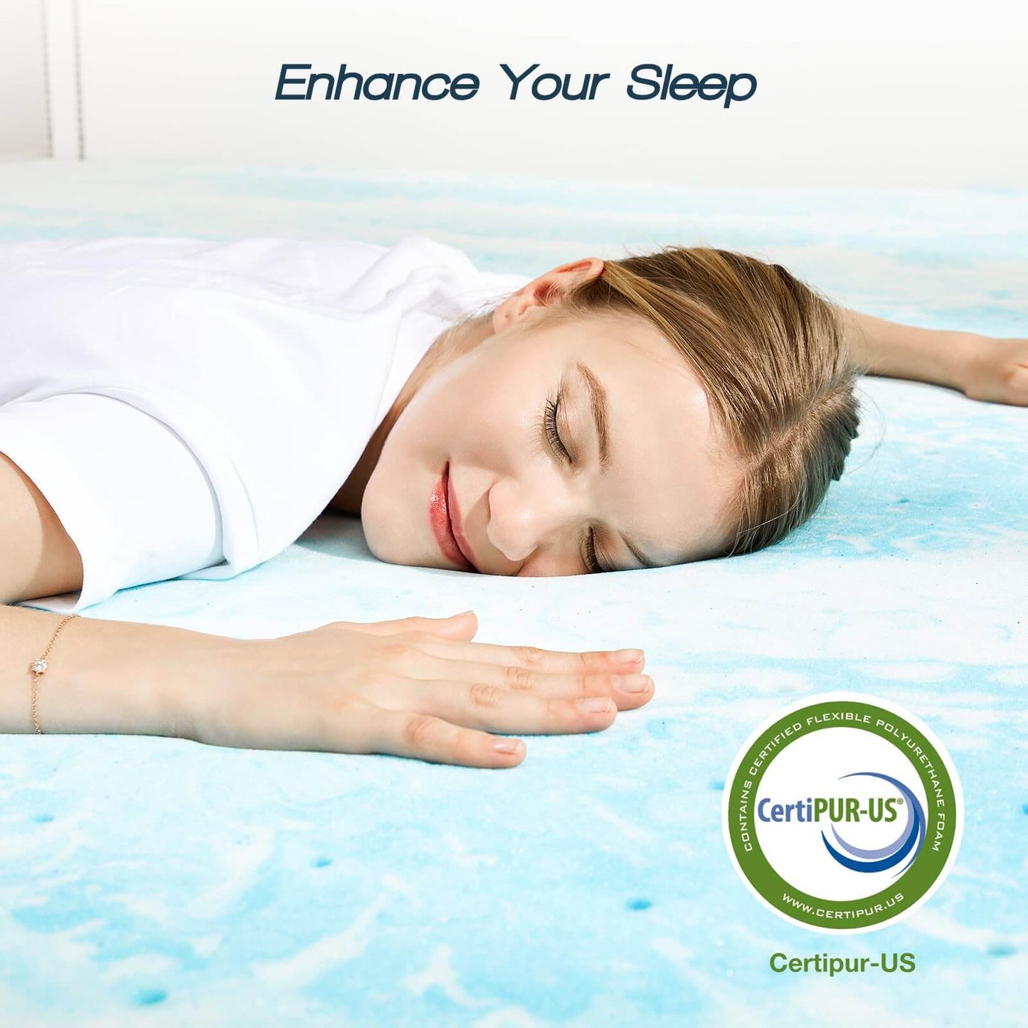 3 Inch Gel Memory Foam Mattress Topper, Twin Size Cooling Mattress Topper, Ventilated Cooling Gel Swirl Infused Bed Topper for Pressure Relief & Back Pain, CertiPUR-US