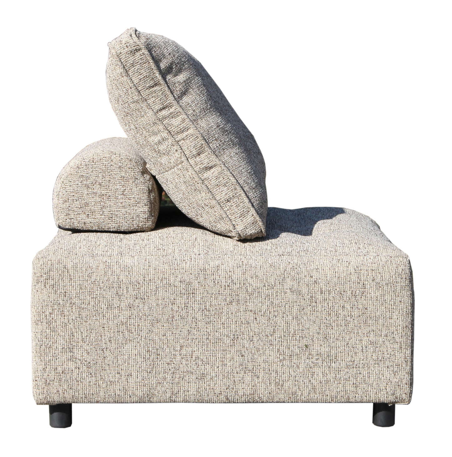 Outdoor Modular Sofa, Modern Modular Couch with Metal Structure, Support and Back Cushion, Patio Furniture Sofa with Waterproof Sofa Cover for Living Room, Balcony, Light Brown