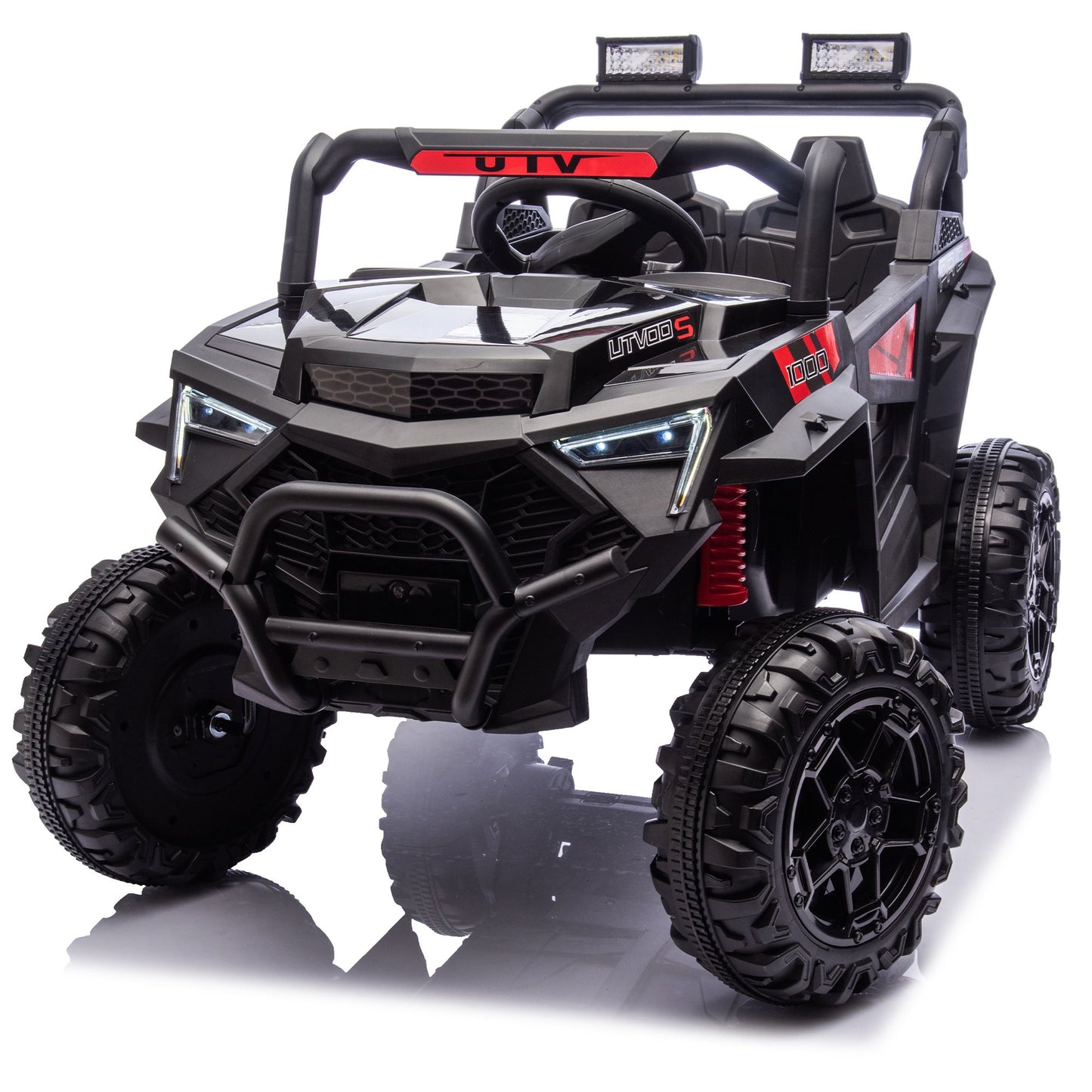 24V Kids Electric Ride on Cars Toy, 400W Power Ride on UTV Toy With Remote Control, Music, Bluetooth, Four Wheel Suspension, LED Lights, Portable Handle, Electric Car for Boys Girls 3+, Pink