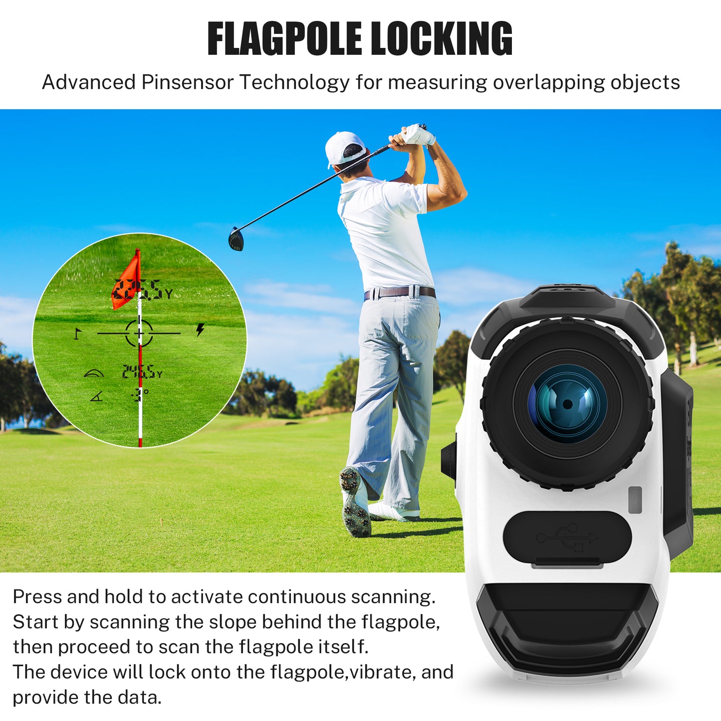 SESSLIFE Laser Golf/Hunting Rangefinder, 7X Magnification Clear View 900 Yards Laser Range Finder, Slope Measurement, Lightweight, Pin-Seeker & Flag-Lock & Vibration, Best Gift for Teen