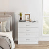 4 Drawer Dressers for Bedroom, White Nightstand with Drawers, Storage Drawer Tower, Wood Chest of Drawers for Clothes, Hallway, Entryway, TE3080