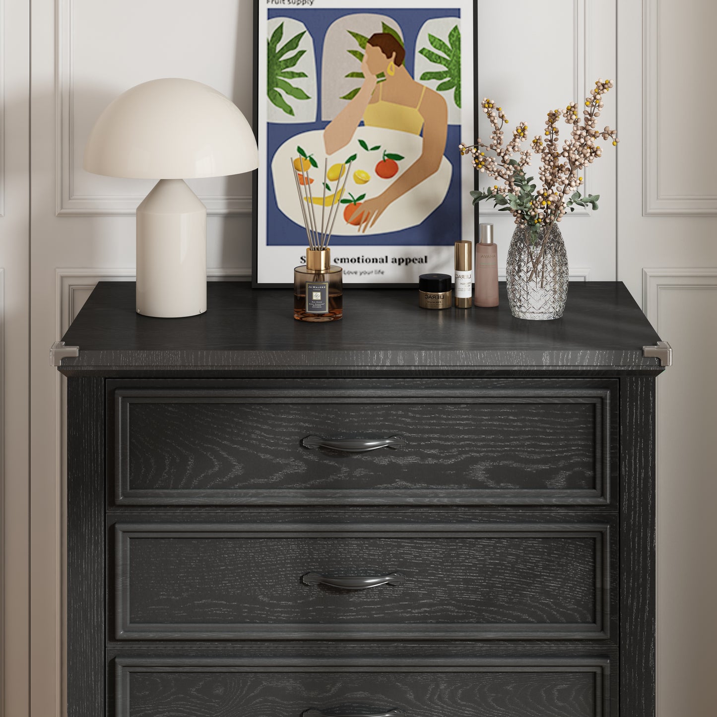4 Drawer Dresser, Wooden Chest of Drawers for Bedroom with Sturdy Frame, Modern Storage Cabinet with Metal Handle for Adults, Entryway, Hallway