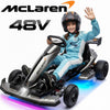 48V McLaren Go Kart for Teens & Adults, 750W Brushless Motor 24 km/h, Hydraulic Disc Brake, 3 Levels Adjustable Chassis, Foldable Design, 4 Wheel Suspension Electric Go Cart Ride On Toy (Silver)