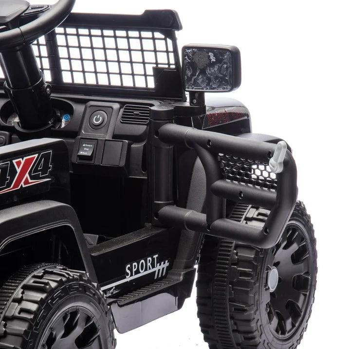 24V Kids Ride on Toy Cars with Remote Control, 160W Powered Ride on Toys with Bluetooth, Music, LED Light, MP3 Player, 4 Wheel Suspension Electric Cars for Boys and Girls, Black