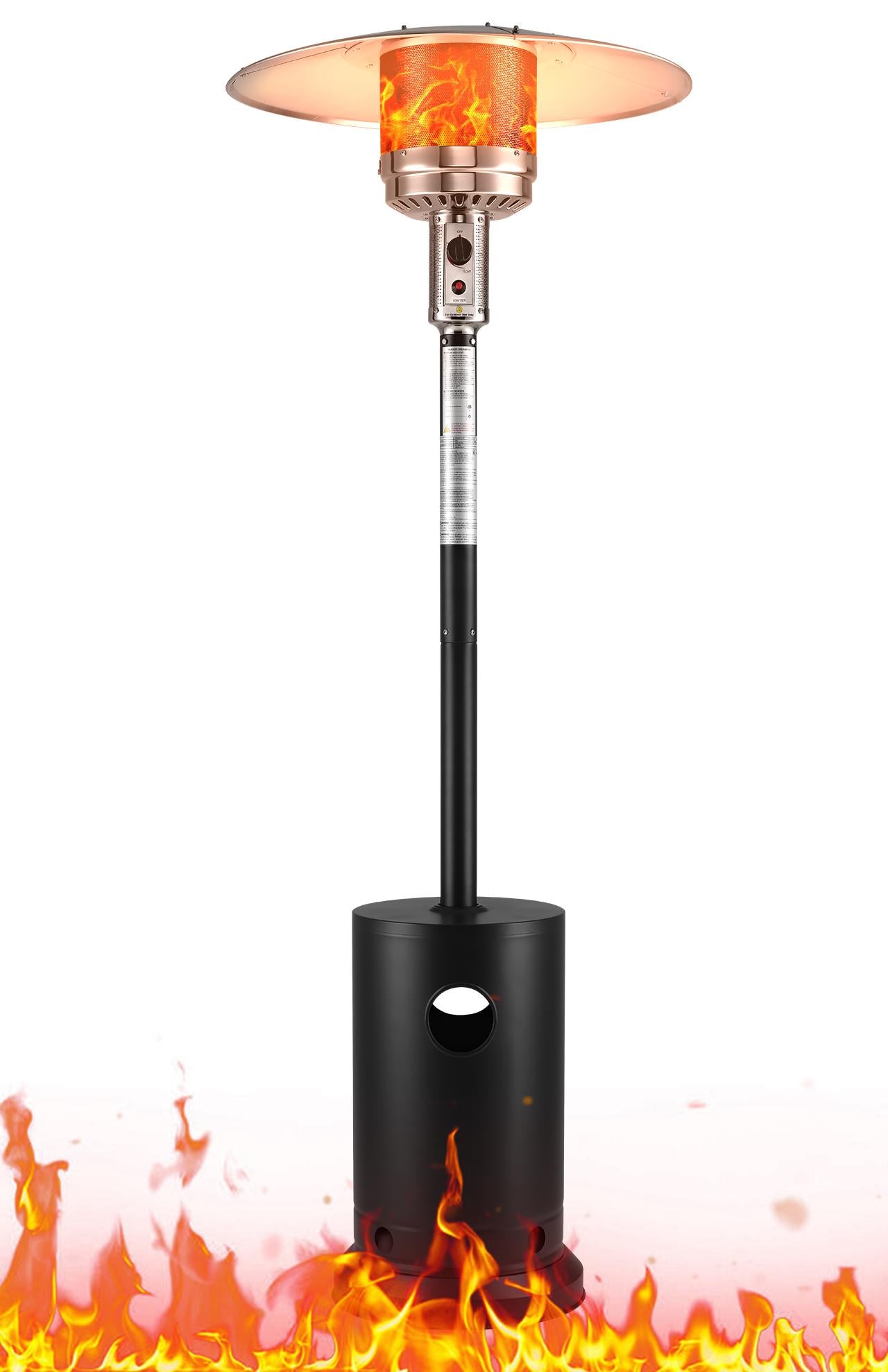 SESSLIFE 48000BTU Heavy Duty Heater with Wheels & Adjustable Thermostat, Propane Patio Heater with Automatic Shutdown Protection, Black