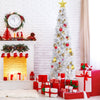 7.5ft White Pencil Christmas Tree, Artificial Slim Christmas Tree with 1000 Branch Tips and Metal Stand, White Xmas Trees for Indoor Outdoor Home Holiday Decoration