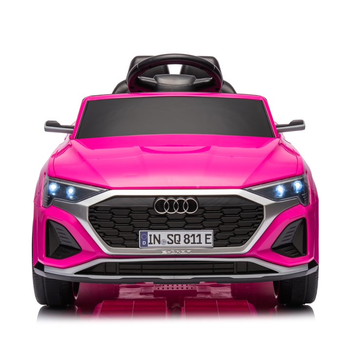 12V Ride On Car for Kids, Audi SQ8 Electric Car Toy with Remote Control, Dual Drive, LED Lights, Music, USB, 3 Speeds, Slow Start, Suspension, Pink Ride On Car for Toddlers Ages 3–6