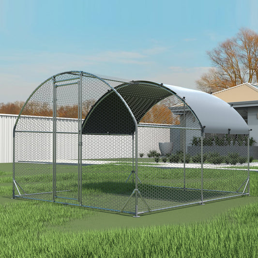 9.2' x 12.5' x 6.5' Large Metal Chicken Coop, Outdoor Chicken Run with Playpen, Updated Triple Support Steel Frame, Waterproof Oxford Cover & Predator-Proof Mesh for duck rabbit sheep bird House