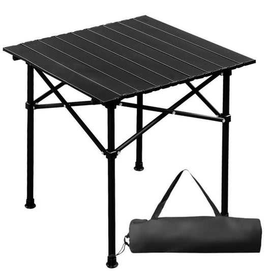 CASEMIOL Folding Camping Table, Outdoor Dining Table, Portable Roll up Table w/Carrying Bag, Foldable Aluminum Table for Picnic, Grill, Fishing, Beach, 220 lbs Capacity, 2-4 People