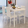 Dining Room Table Set for 4, Compact Kitchen Table and Chairs Set, Including 4 Upholstered Chairs, Marble Tabletop Rectangular Table, White
