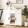 SESSLIFE Storage Cabinets,Wooden Floor Cabinet,with Drawers and Shelves Storage Cabinets,Accent Cabinet for Living Room,Bedroom,Bathroom Furniture Home Decor(White)