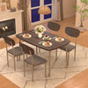 SESSLIFE 5 Pieces Dining Table Set, Modern Kitchen Table and 4 Chairs for Breakfast Small Spaces, Natural and Beige