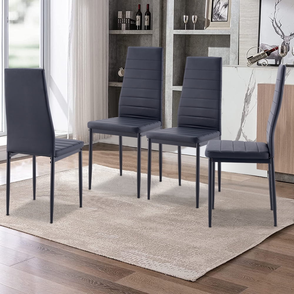 SESSLIFE Dining Chairs Set of 4, White Dining Room PU Chairs, Dining Side Chairs for Home Kitchen Living Room