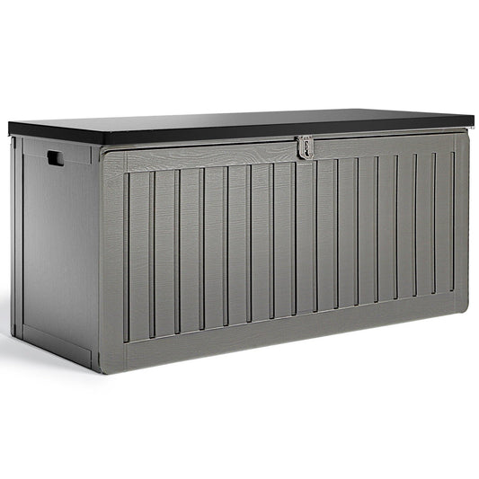 75 GAL Deck Box for Outside, Patio Large Storage Cabinet, All-weather Patio Storage for Furniture Cushions, Garden Tools, Kids' Toys, Waterproof Storage Shed