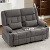 Sesslife Recliner Loveseat, Double Manual Recliner Chair with 2 Cup Holders and Side Pockets, Modern Loveseat Recliner Couch Reclining Loveseat for Living Room, 600lbs Weight Capacity, Blue