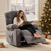 Sesslife Power Recliner Chair with Heat and Massage for Adults, Adjustable Electric Recliner Sofa Chair with USB Port, Side Pockets, Cup Holders, 24.4" Manual Swivel Rocking Recliner Chair, Brown