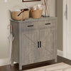 Kitchen Sideboard Buffet Cabinet, Wooden Buffet Cabinet Credenza Coffee Bar with 2 Drawers & 2 Doors, Gray Wood Sideboard for Living Room, Entryway, Corridor, JA3981