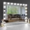 SESSLIFE Hollywood Vanity Mirror with Lights, Touch Control Dimmable Makeup Mirror with 18 LED Bulbs, 10x Magnification and USB Rechargeable, Wall Mount/Tabletop Mirror for Bedroom