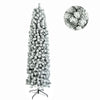 Sesslife 7.5ft Prelit Flocked Christmas Tree, Green, 641 Tips, Metal Stand