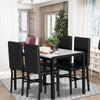 Rectangle Bar Dining Table Set for 4, Wooden Dining Table and 4 Chairs, Compact Kitchen Table Set for Small Space, White&Black
