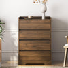SESSLIFE 4 Drawer Dresser, Chest of Drawers Without Handle,Black Dresser for Bedroom 100% Waterproof, Modern Wooden Cabinet with Sturdy Frame for Living Room, Entryway, Bedroom, Hallway, Office