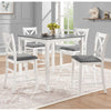 SESSLIFE Dining Table Set for 4, Counter Height Kitchen Table Set with Square Table and 4 Upholstered Chairs, Solid Wood Dining Room Set for 4, Space-Saving, Walnut