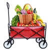 SESSLIFE Folding Beach Wagon for Sand, Collapsible Wagon Cart with Wheels and Cup Holder, Utility Cargo Wagon, TE2234