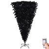 SESSLIFE Prelit Artificial Christmas Tree, 6ft Flocked Upside Down Christmas Tree with Lights, 8 Golden Star and 966 Tips, White Christmas Tree for Home Party Decoration