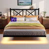 SESSLIFE Full Metal Bed Frame, Full Size Bed Frame w/ Headboard, Steel Slat Support, No Box Spring Needed, Easy Assembly,Black