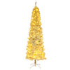 Sesslife Pre-Lit Indoor/Outdoor Pencil Christmas Tree, White, 7.5'