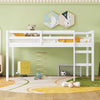 Sesslife Twin Loft Bed with Ladder, Solid Wood Bed Frame with Strong Wood Slats Support, Large Under Bed Storage, Low Loft Bed with Long Safety Guardrail for Boys Girls, No Box Spring Needed, Black
