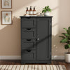 Sesslife Bathroom Floor Cabinet, Wooden Storage Cabinet w/Open Shelf 2 Doors, Corner Cabinet for Living Room Bathroom Home Office