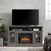 TV Stand with Fireplace, 58" Electric Fireplace Heater TV Stand for 65" TVs, Wood Fake Fireplace Heater, Dark Walnut Electric Fireplace Entertainment Center