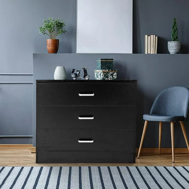 3-Drawer Storage Nightstand, SESSLIFE Wood Bedside Table for Bedroom Living Room, Modern End Table Home Organizer, White