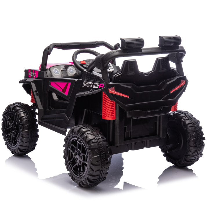 24V Kids Electric Ride on Cars Toy, 400W Power Ride on UTV Toy With Remote Control, Music, Bluetooth, Four Wheel Suspension, LED Lights, Portable Handle, Electric Car for Boys Girls 3+, Pink