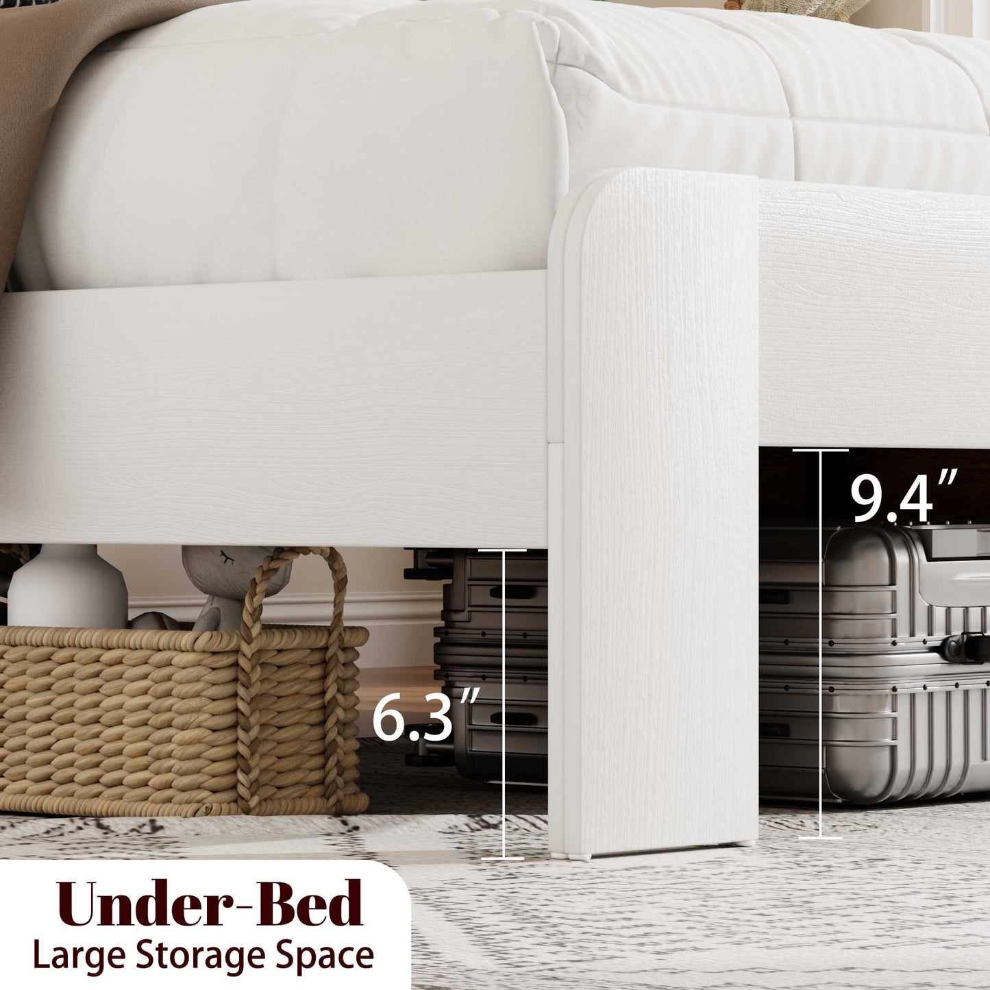 Upholstered Platform Bed Frame with Tufted Headboard, Modern Queen Size Bed Frame with Solid Wood Legs, Mid-Century Platform Bed for Adults Kids, No Box Spring Needed, Grey