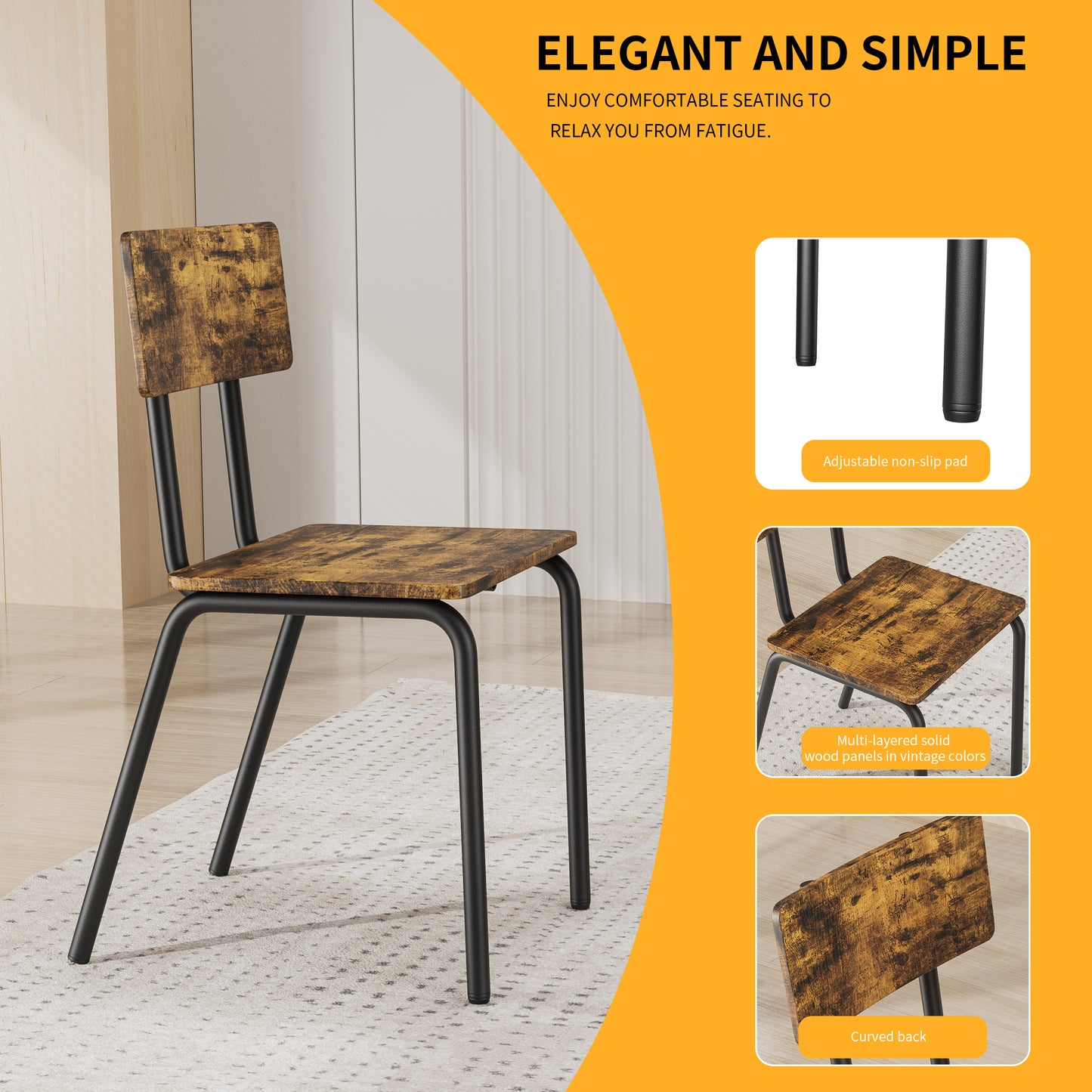 5 Piece Dining Table Set, Dining Table Set for 4, Modern Kitchen Table Set with 4 Chairs, Multipurpose Table and Chairs Set for Home Pub Bistro