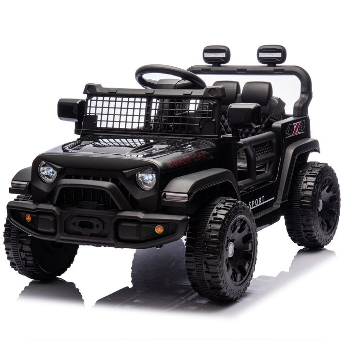 24V Kids Ride on Toy Cars with Remote Control, 160W Powered Ride on Toys with Bluetooth, Music, LED Light, MP3 Player, 4 Wheel Suspension Electric Cars for Boys and Girls, Black