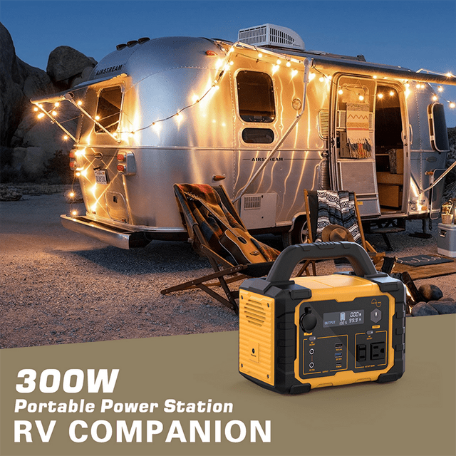 Enyopro Portable Power Station 300W Solar/Car/Wall Charging 120V AC Outdoor Emergency Power Supply for Camping, Photography & Emergencies, Pure Sine Wave for Electronics with ECO Mode