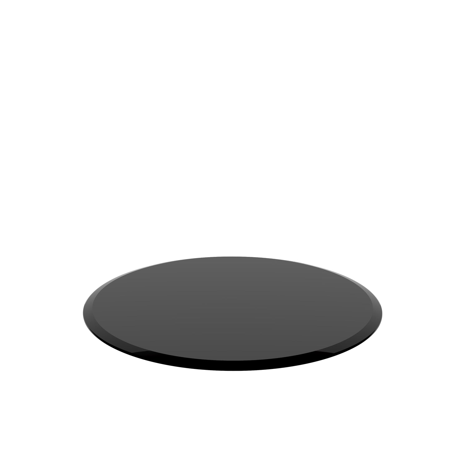 SESSLIFE 24 Inch Round Tempered Glass Table Top, Black Glass 2/5 Inch Thick Beveled Polished Edge with Polished Edge for Dining Table, Patio, Coffee Table, Replacement Glass Top